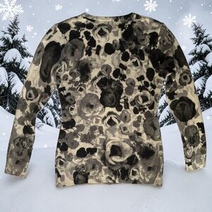 Lord & Taylor Cashmere Sweater in Cream and Gray